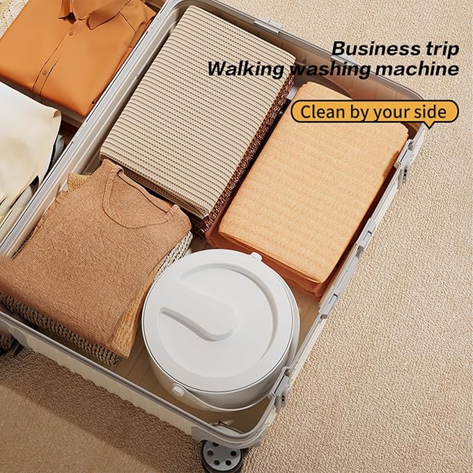 Compact Portable Laundry Device with Foldable Design – Small Mini Washer for Baby Outfits, Intimate Apparel, and Socks, Perfect for Apartments, Dorms, and Trips.