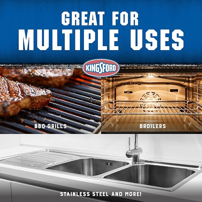 Kingsford Heavy Duty Foaming Grill Cleaner Spray, BBQ Degreaser for Charcoal & Gas Grills, Cuts Grease, Burnt-On Food & Grime, Easy Spray-On Foam for Grill Grates & Surfaces, Aerosol Can, 14.5 Oz