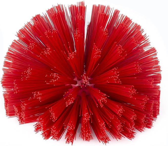 SPARTA Industrial Tank Brush Head Pipe Brush Head, Drain Brush with 3/4" Thread Hole (Handle Not Included) for Commercial Use, Plastic, 5.9 Inches, Red