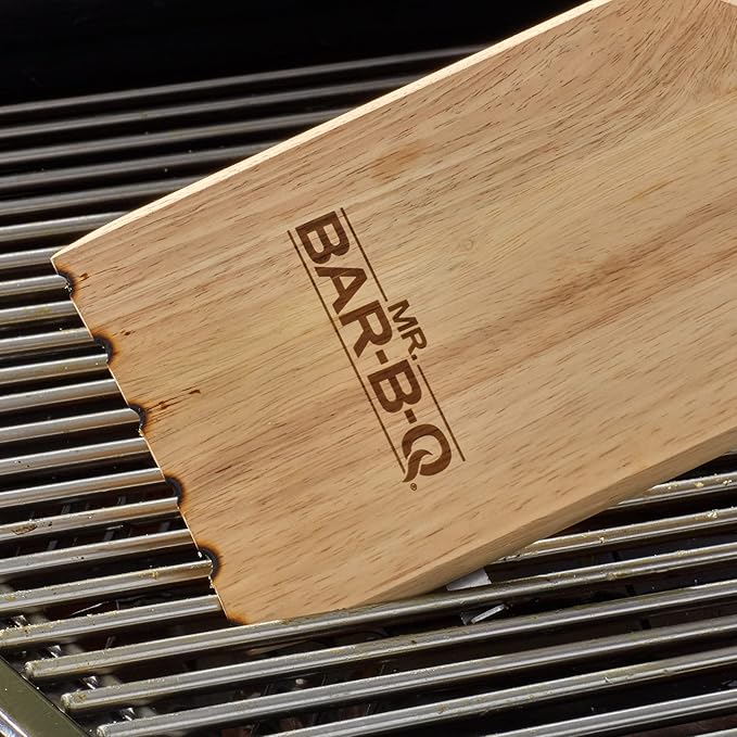 Mr. Bar-B-Q Oversized Premium Wood Grill BBQ Scraper & Brush