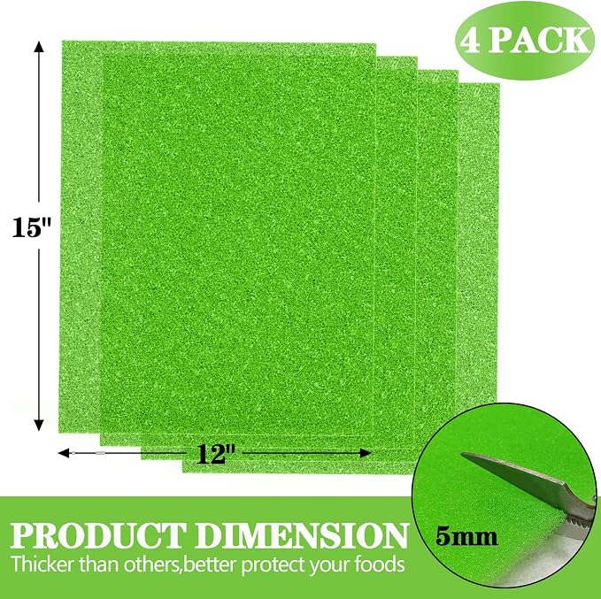 4 Pcs Refrigerator Drawer Liners for Fruit and Vegetables Fresher Life Extender,Refrigerator Organizers and Storage, Fridge Shelf Liners(12"x15")