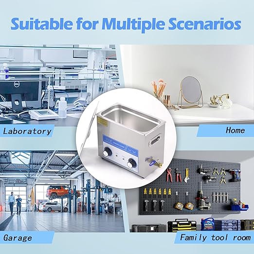 6L Ultrasonic Cleaner with Timer & Heater, Professional Ultrasonic Parts Cleaner, Knob Control Ultrasonic Cleaning Machine for Glasses Watch Jewelry Denture Dental Irrigator Parts Tools Circuit Board