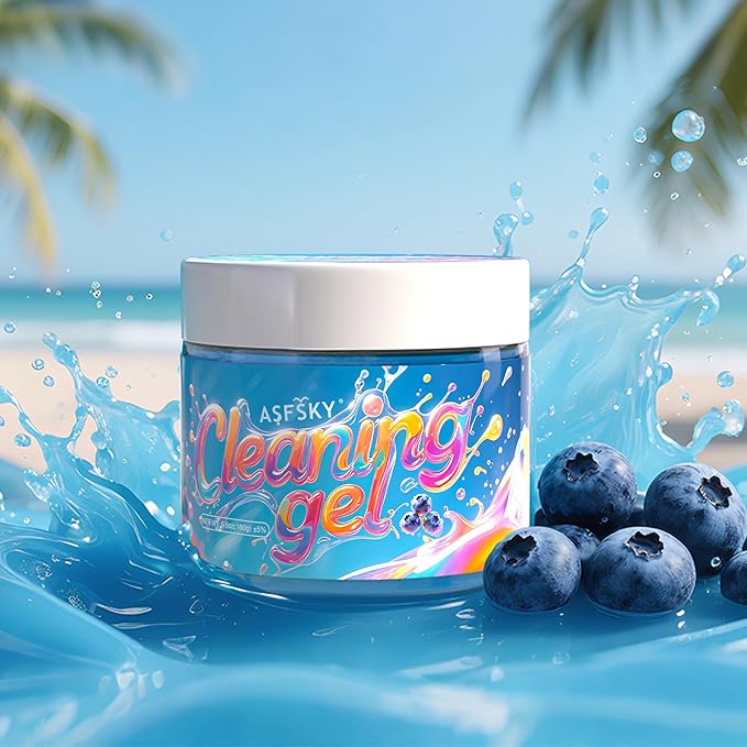 ASFSKY Car Cleaning Gel (Grape,Lemon,Blueberry,Hami) Cleaning Putty Universal Dust Cleaning Car Interior Cleaner Keyboard Dust Remover Car Slime Gifts for Men Women Girl