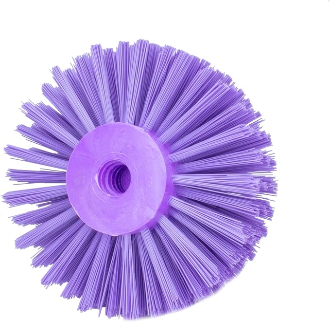 SPARTA Industrial Tank Brush Head Pipe Brush Head, Drain Brush with 3/4" Thread Hole (Handle Not Included) for Commercial Use, Plastic, 6 x 4.3 Inches, Purple, (Pack of 2)