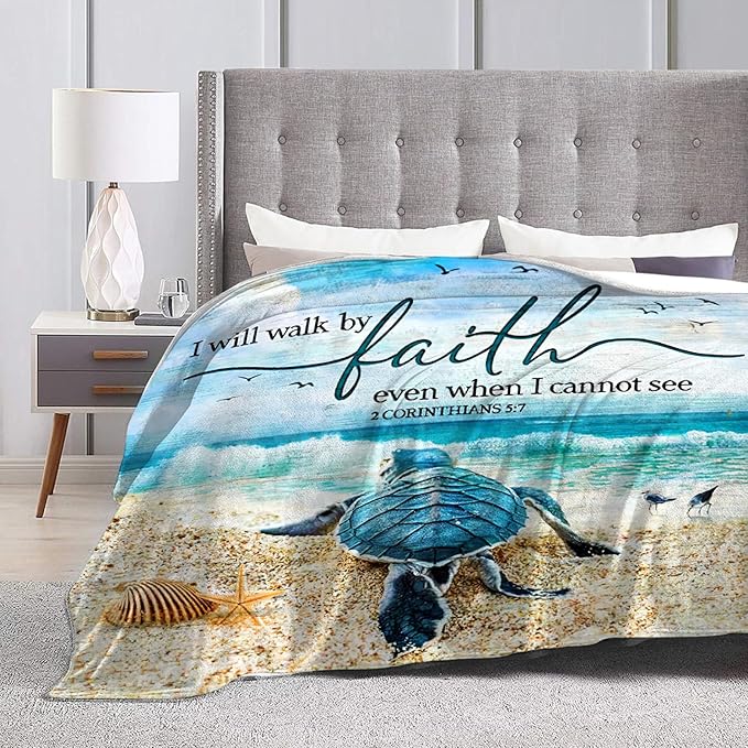 Tijuboni Sea Turtle Ocean Throw Blanket Beach Nautical Gifts for Women Men Girls Boys Kids Adults Soft Flannel Fleece Blanket for Couch Sofa Bed Home Decor 50"x60"