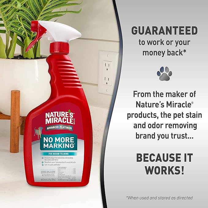 Nature's Miracle Advanced Platinum No More Marking, Helps Discourage Repetitive Dog Marking, 24 oz