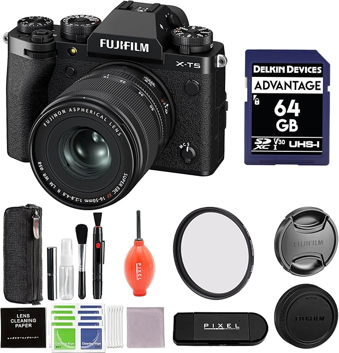 Fujifilm X-T5 Mirrorless Camera with XF 16-50mm f/2.8-4.8 Lens Black Bundle with Advanced Accessories | Fuji xt5