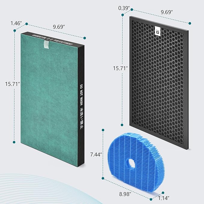 1 Set KC850U Filter Compatible with Sharp KC850U Filter Replacement Air Pur-ifier Model KC-850U, H13 Ture HEPA for Home Clean, Acti-vated Car-bon for Smoke, Odors
