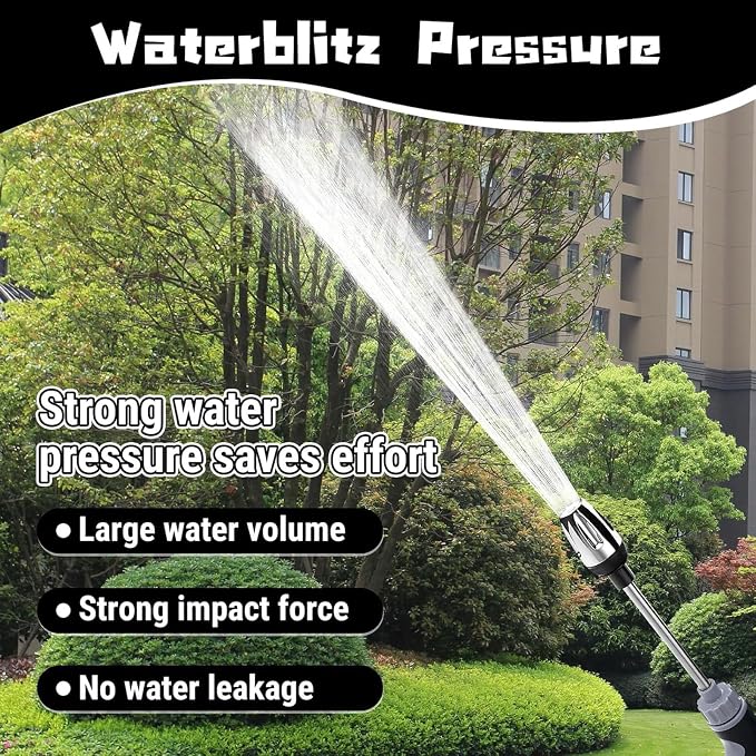 High Pressure Washer Wand,360°Rotating Hydro Jet Power Washer Nozzle,Durable Stainless Steel Garden Hose Attachment for Car Washing,Window Cleaning Plant Watering,3 Spray Modes