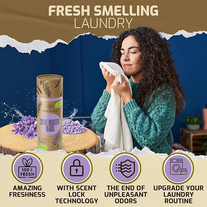 RAW BASICS Scent Boosters for Washer, Lavender Aroma, and Laundry Detergent Sheets, Ocean Breeze Scent