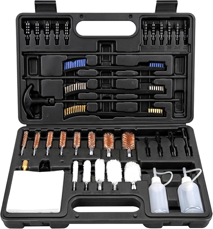 GLORYFIRE Gun Cleaning Kit Universal for Guns, Gun Brushes for Pistol, Handgun, Shotgun, Elite Brass Rods and Wire Rope, Hunting Gear Gun Accessories for Men