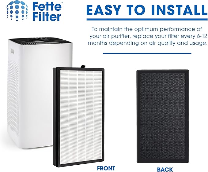 Fette Filter - 112 Premium H13 True HEPA Replacement Filter Compatible with Medify MA Air Purifier for Model 112 V2.0 wtih 3-in-1 filtration system. (Pack of 2)