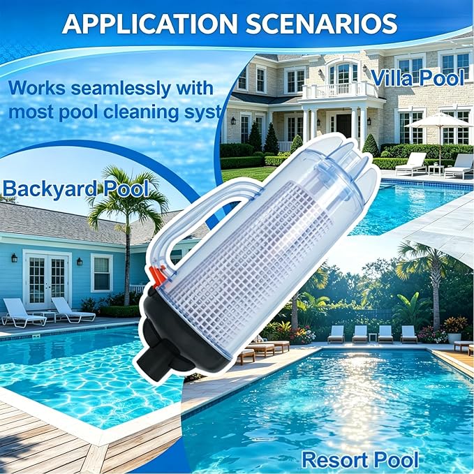 in-line Swimming Pool Leaf Canister Automatic Vacuum Suction Swimming Pool Cleaners with Mesh Basket Compatible with Hayward, Zodiac Baracuda, Pentair