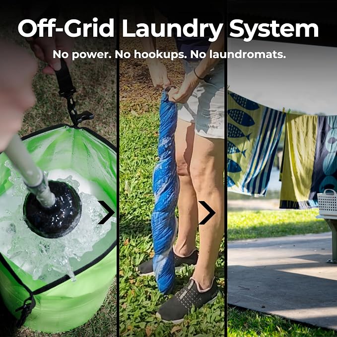 Large Off-Grid Laundry System Portable Washer and Clothes Wringer Wash and Dry Anywhere