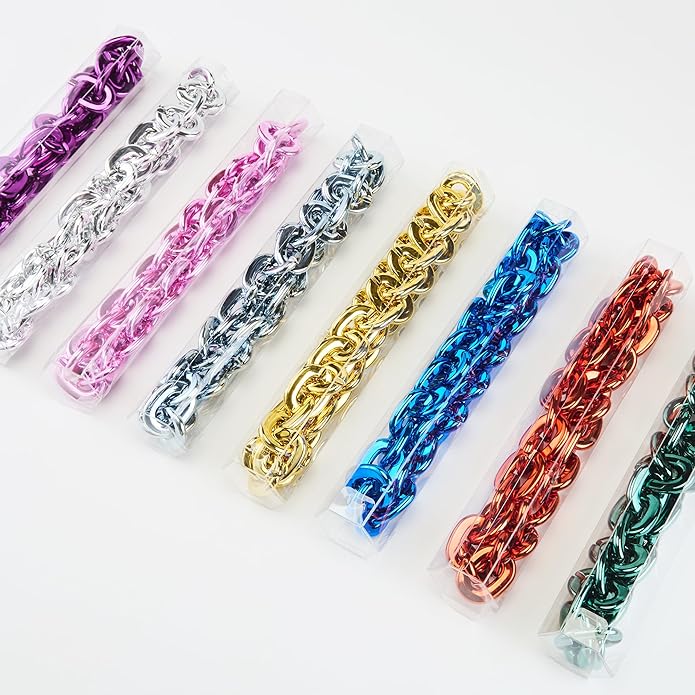 Passed colorfast test,Large Plastic Chain Necklace, 2 Pack / 4 Pack Optional,Hip-hop Rapper Big Chunky Fake Necklace , Super long Detachable, Non-fading Party Clothing Plastic Jewelry Necklace Decoration, Women and Men.