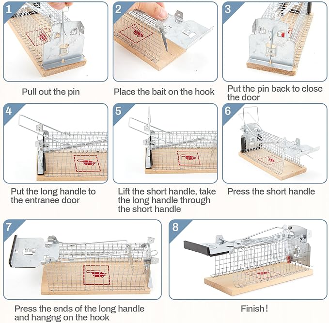 12 Pack Small Humane Mouse Trap, 6 x 2.4 x 2.8 Inch, No Kill, Catch and Release, Reusable Live Mouse Trap, Indoor Outdoor Rat Cage for Small Live Rodent Chipmunk Squirrel Mole Safe Control