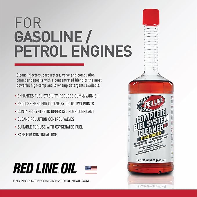 Red Line 60103 SI-1 Complete Fuel System Cleaner, Cleans and Prevents Corrosion in Fuel Systems, Cleans Injectors, Carburetors, Valve and Combustion Chamber Deposits - 15 Ounce (6 Pack)