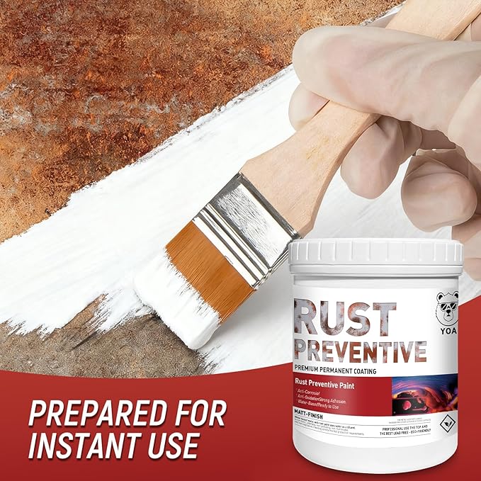 YOA Metal Paint, Water-Based Rust-Proof Paint, 16 fl oz, Metal Primer and Protective Coating, Rust-Proof Coating, Permanently Prevents Rusts (Matte Black)