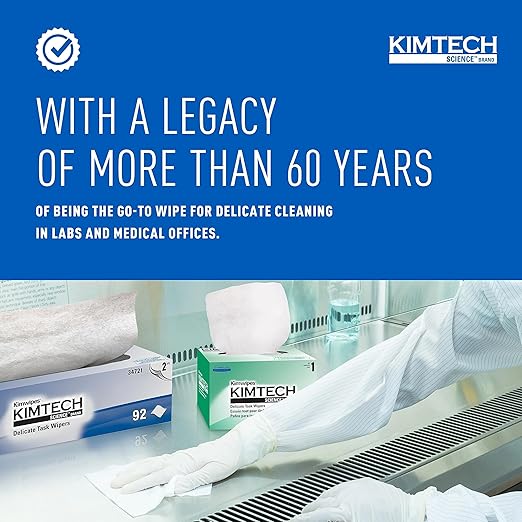 KIMTECH Kimwipes Delicate Task Kimtech Science Wipers (34721), White, 2-PLY, 15 Pop-Up Boxes / Case, 90 Sheets / Box, 1,350 Sheets / Case