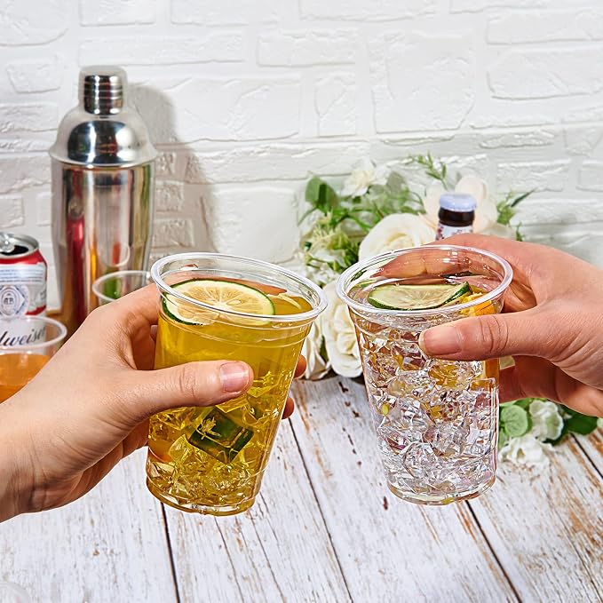 Lilymicky 1000 Pack 10 oz Clear Plastic Cups, Disposable Drinking Party Cups for Birthday Parties, Picnics, Ceremonies, and any Events