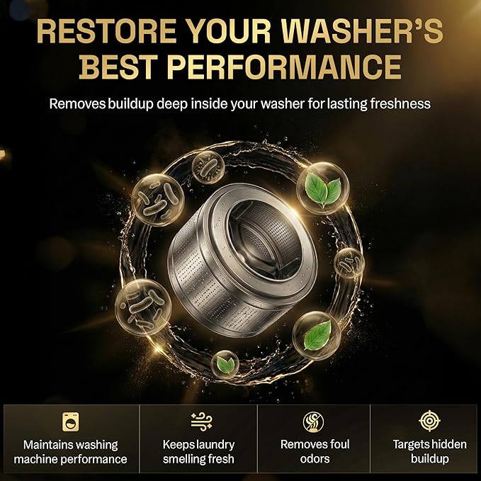 Zyro Washing Machine Cleaner & Mold Stain Remover Gel Bundle | 24 Pack Washer Cleaner Tablets + Heavy Duty Mildew & Grout Cleaning Gel