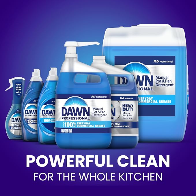 Dawn PRO Manual Pot and Pan Detergent, Dish Soap Liquid for Dishwashing by Hand, Bulk Concentrate for Commercial Use, 1 gal (Case of 2)