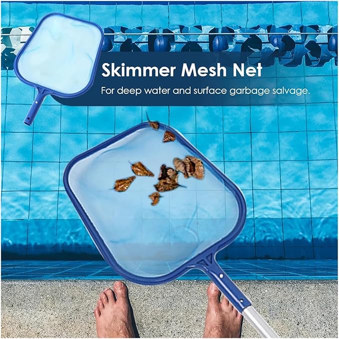 Leaf Skimmer Net Swinging Pool Skimmer Above Ground Pool Maintenance Fine Mesh Net for Cleaning Surface of Swimming Pools Hot Tu