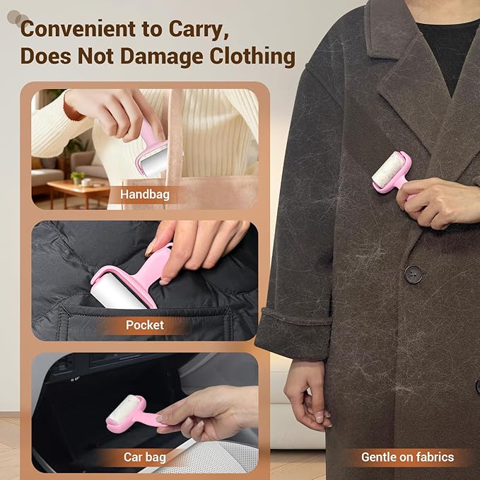Pet Hair Removal Glove & Electrostatic Remover Set with Mini Lint Roller (180 Sheets) - Reusable Cleaning Tool for Sofa, Carpet, Cat Tree, Furniture, Car Seat and Clothes（3PCS）