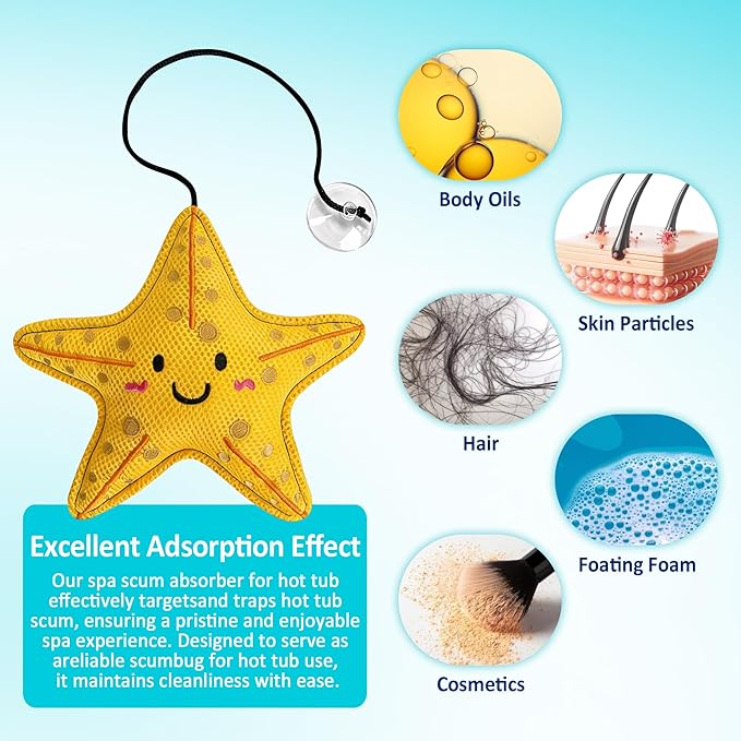 Hot Tub Scum Absorber Accessories, Hot Tub Accessories for Spa & Pool, Hot Tub Scum Sponge for Hot Tub Oil Absorbing Sponge for Hot Tub Spa Accessories, Hot Tub Sponge Scum Repeat Use. ﻿