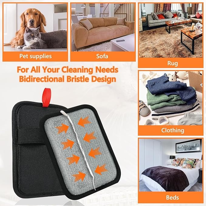 4 PCS Dog Hair Remover, Electrostatic Pet Hair Removal Gloves, Reusable Dog Hair Remover for Couch, Furniture, Carpet, Curtain, Upgraded Animal Fur Removal Tool, Cat Grooming Gloves