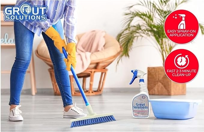 Professional-Grade Grout Cleaner for Tile0, With Large and Small Brush – Acid-Free Formula for Safe, Deep Cleaning and Stain Removal