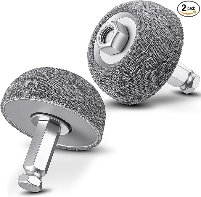 Moxweyeni 2 Set Buffing Wheel for Tire Repair Tire Buffer Tool, 2" Diameter with 3/8" Bore, Include Hexagon Adapter and Balance Wheel, Grinding Head Tools for Safer Repairs