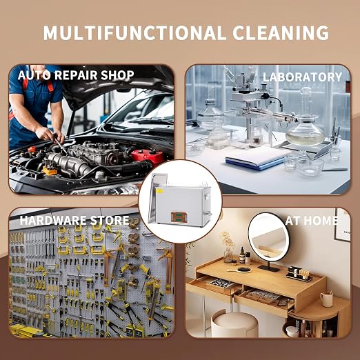 SOUTH BASE Ultrasonic Cleaner,37L Sonic Cleaner with Cleaning Basket,Timer&Heater,720W Touch Control Ultrasonic Cleaning Machine for Gun,Motorcycle Engine,Carburetor Parts,Chain