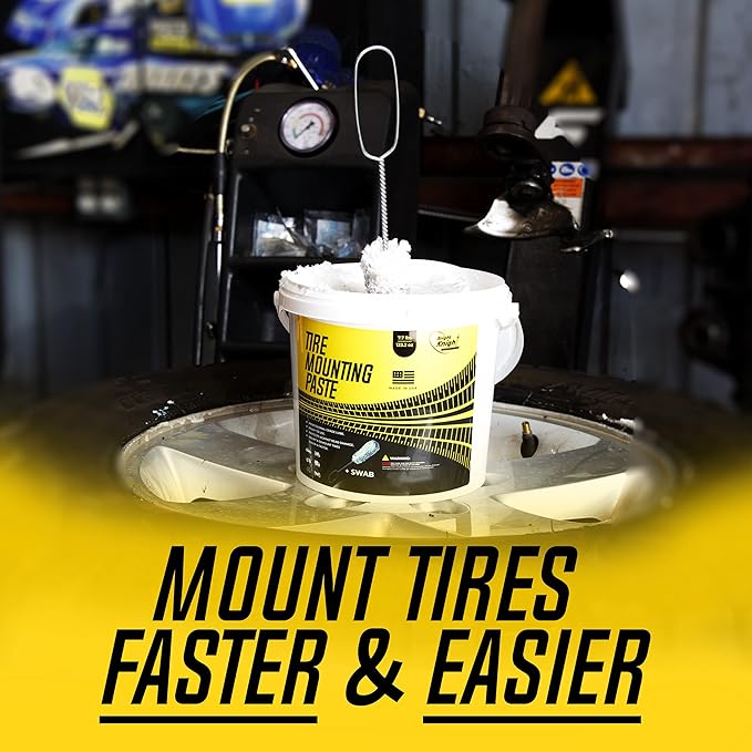 Tire Mounting Paste & Lube – Easy Application, No Rim Damage – Eco-Safe Compound + Pro Swab – Works on ATV, Motorcycle, Truck, Car