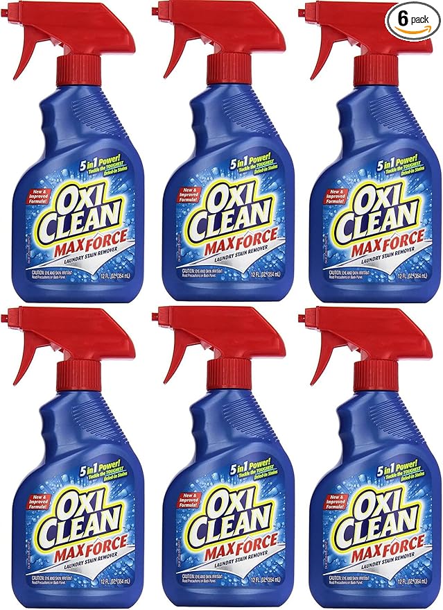 OxiClean Max Force Laundry Stain Remover Spray, 12 Fl Oz (Pack of 6)