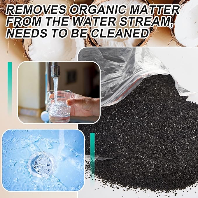 Threlaco 10lbs Activated Charcoal Powder Bulk Granular Activated Carbon (Gac) Coconut Charcoal Pellets for Water Filtration Air Filter(0.02 x 0.07 Inch)