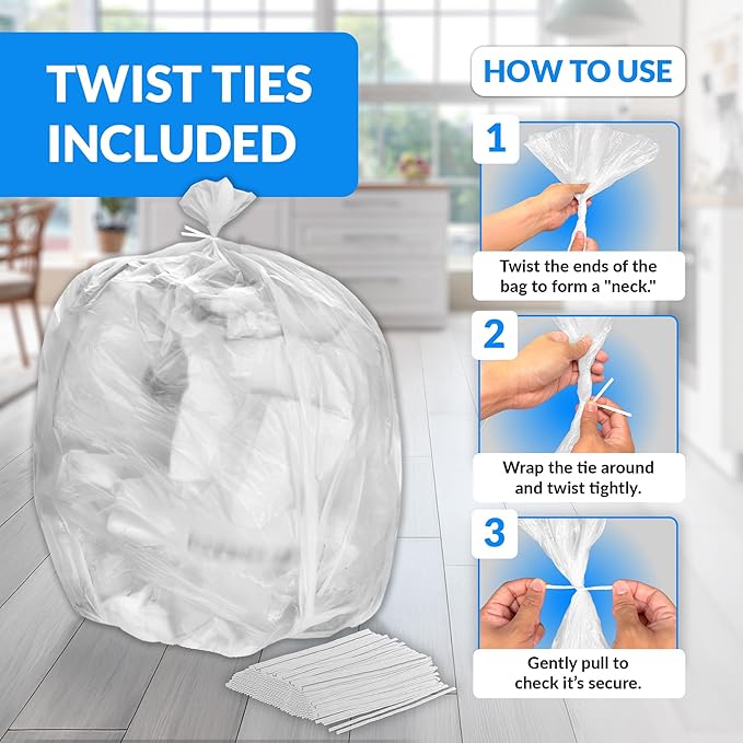 Reli. Premium 40 to 45 Gallon Trash Bags Heavy Duty | 150 Trash Bags with Ties | Super Sizeable, Clear, Serious Garbage Cleanup