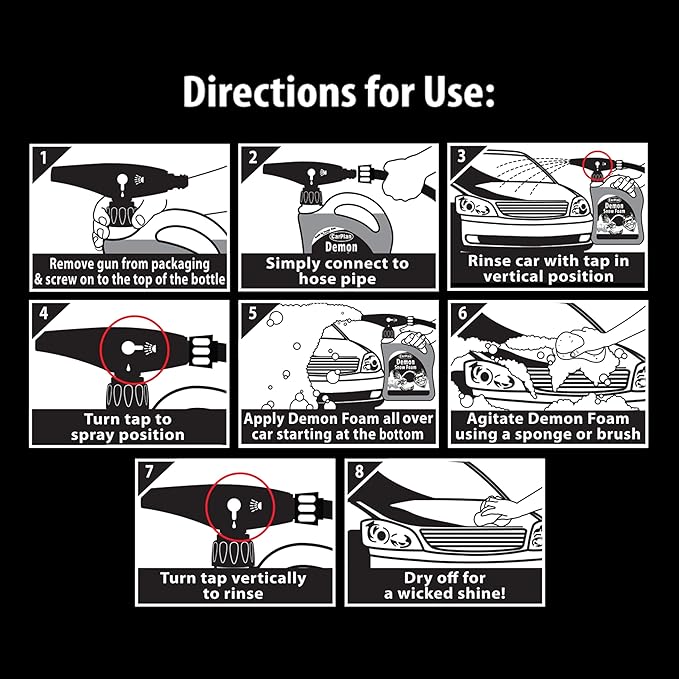 CarPlan Demon Foam 68 fl Oz (2L) with Foam Gun - Snow Foam Shampoo