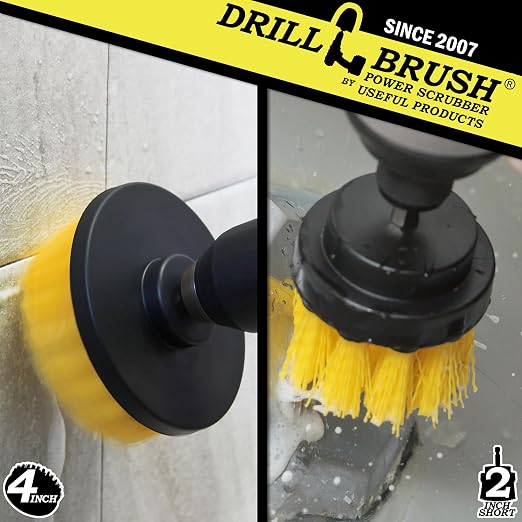 Drill Brush – Drill Brush Kit – Drill Brushes for Cleaning – Drill Brush Attachment - Drill Brush Set - Bathroom Accessories - Shower Cleaner - Bathtub - Bath Mat - Scrub Brush - Grout Cleaner