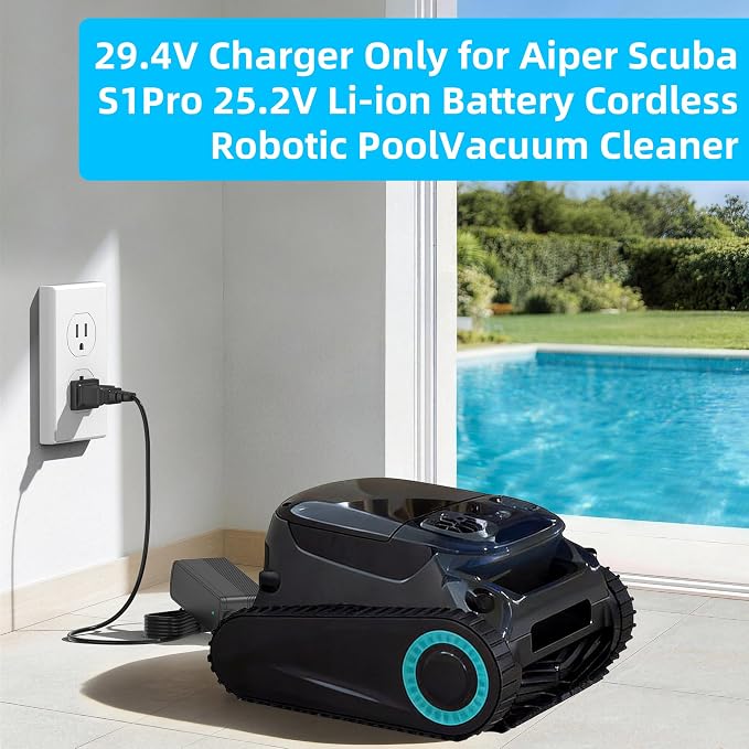 29.4V Charger Replacement for Aiper Scuba S1 Pro 25.2V Li-ion Battery Cordless Robotic Pool Vacuum Cleaner Power Adapter
