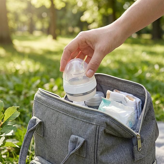 2 Pack Collapsible Baby Bottle Set with Soap Dispensing Brush Kit, 6oz, Push Press Design for Efficient Easy Cleaning for Bottle, Breast Pump, Nipple