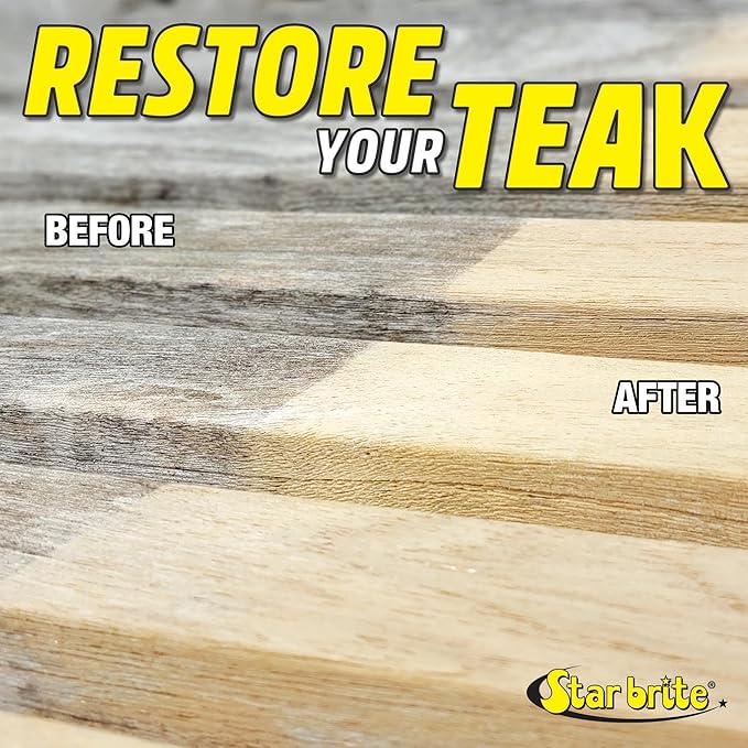 Star Brite Teak Cleaner & Brightener, Restore Weathered Wood, 32oz (094932)