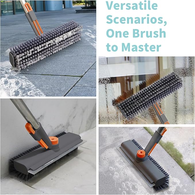 AIR U+ Floor Scrub Brush and Grout Brush with Long Handle