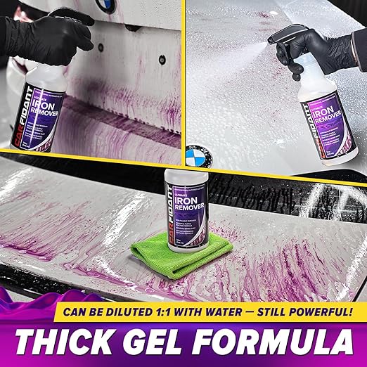 Carfidant Iron Remover for Car Detailing – Color-Changing Formula for Brake Dust & Iron Build-Up | Safe for Paint, Wheels & Coatings | pH Neutral Spray – 16 fl. oz.