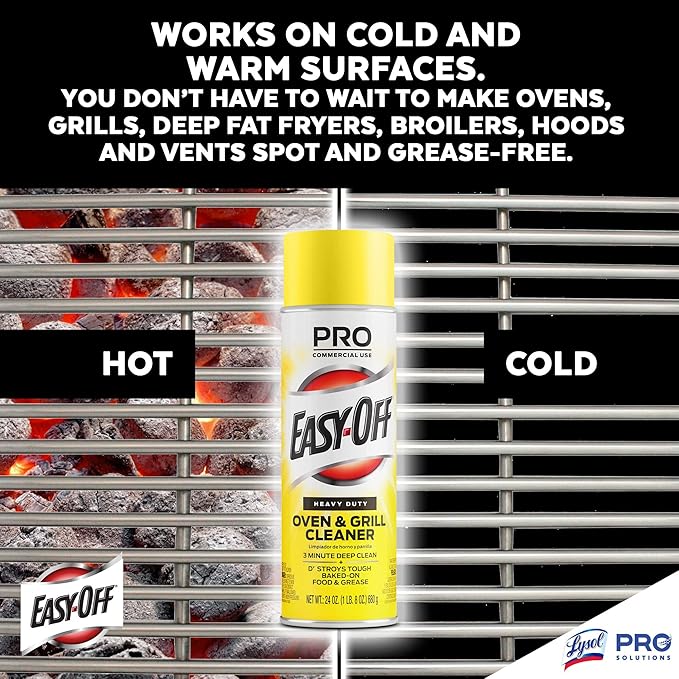 Easy-Off Heavy Duty PRO size Oven Cleaner Foam, Removes Grease & Burned-On Food, For Ovens, Grill Grates & More 24oz (6-count)
