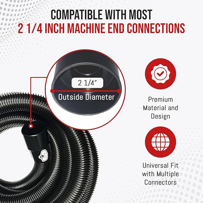 MP Maresh Products Compatible Replacement Extension Hose for Shop Vac & Ridgid Style Wet Dry Vacuum Cleaner – Industrial Grade w/Air Suction Control, Vacuum Hoses, Attachments – 50 Foot, 1-1/4 Inch