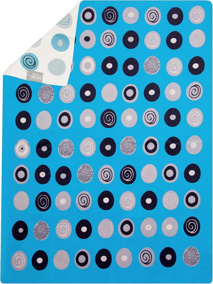 Skoy Kitchen Towel, 1-PK, 100% Recycled Polyester Towel for Dishes, Glassware, Cookware and Hands, Reversible Design, Absorbent Kitchen Towel, 18" x 24",Blue