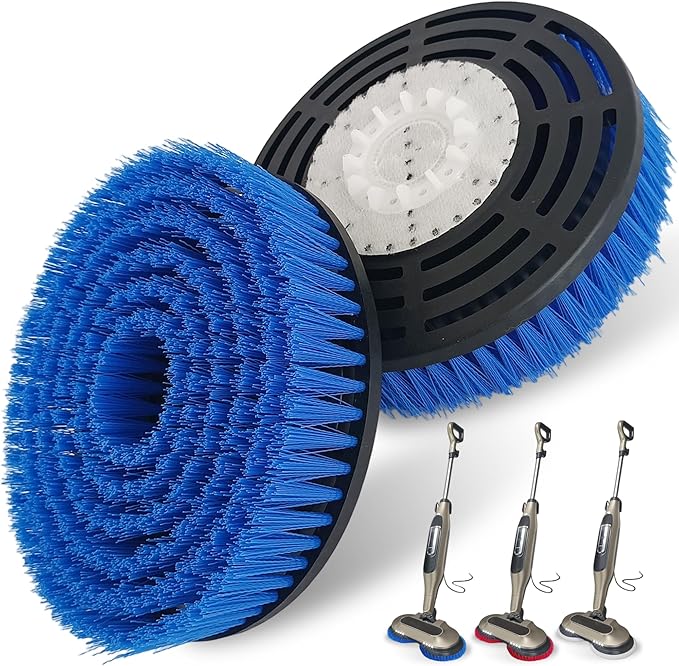 S7001 Upgraded Mop Pad Replacement Brush Heads for Shark Steam Mop S8201/S7000Series Pads | Professional Cleaning and Polishing | for Tile Floors Grout Deep Cleaning Hard Floors (Blue)