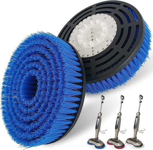 S7001 Upgraded Mop Pad Replacement Brush Heads for Shark Steam Mop S8201/S7000Series Pads | Professional Cleaning and Polishing | for Tile Floors Grout Deep Cleaning Hard Floors (Blue)