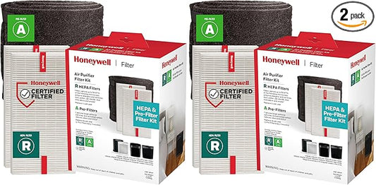 Honeywell HEPA Air Purifier Filter Value Kit – Includes 2 R HEPA Filters and 1 A Pre-Filter Roll with Cutting Template (Pack of 2)